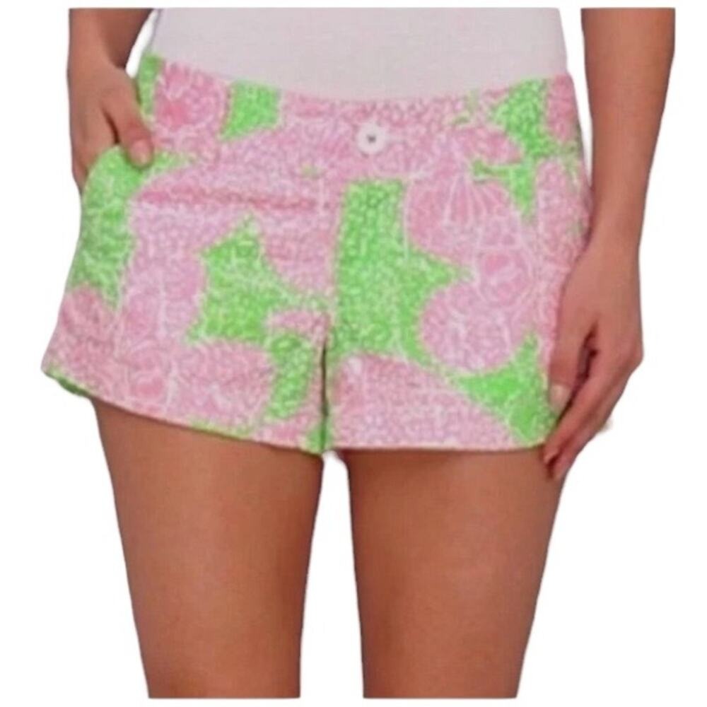 Lilly Pulitzer Women's Walsh Short Pink Green Mimosa Print Excellent Preppy Sz 4